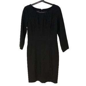 Talbots Fitted Mid Length Black 3/4 Sleeve Dress